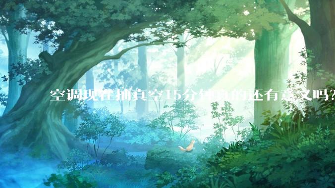 空调现在抽真空15分钟真的还有意义吗？